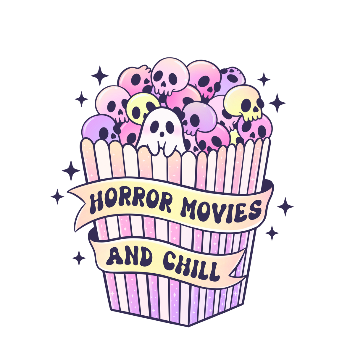 Pink Horror Movies and chill Tee | Halloween Graphic Tee