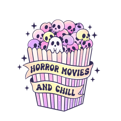 Pink Horror Movies and chill Tee | Halloween Graphic Tee