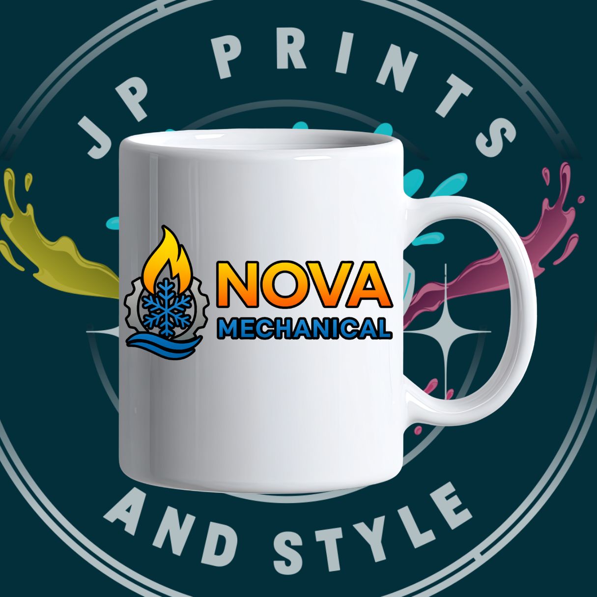 Custom Company Logo Ceramic Mug | Personalized Business Coffee Cup 11oz & 15oz