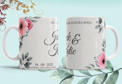 Personalized Wedding Keepsake Mug | Custom Names & Wedding Date