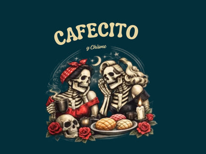 Cafecito y Chisme Skull Graphic T-Shirt | Unisex & Women's