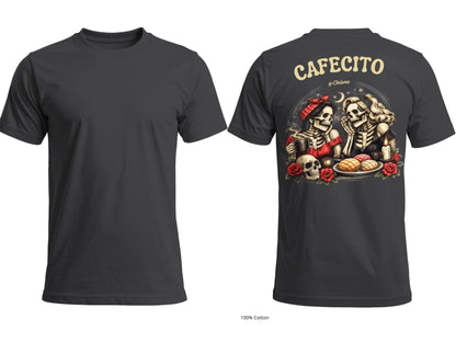 Cafecito y Chisme Skull Graphic T-Shirt | Unisex & Women's