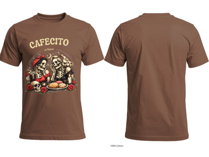 Cafecito y Chisme Skull Graphic T-Shirt | Unisex & Women's