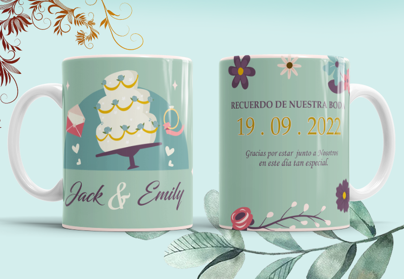 Personalized Wedding Keepsake Mug | Custom Names & Wedding Date