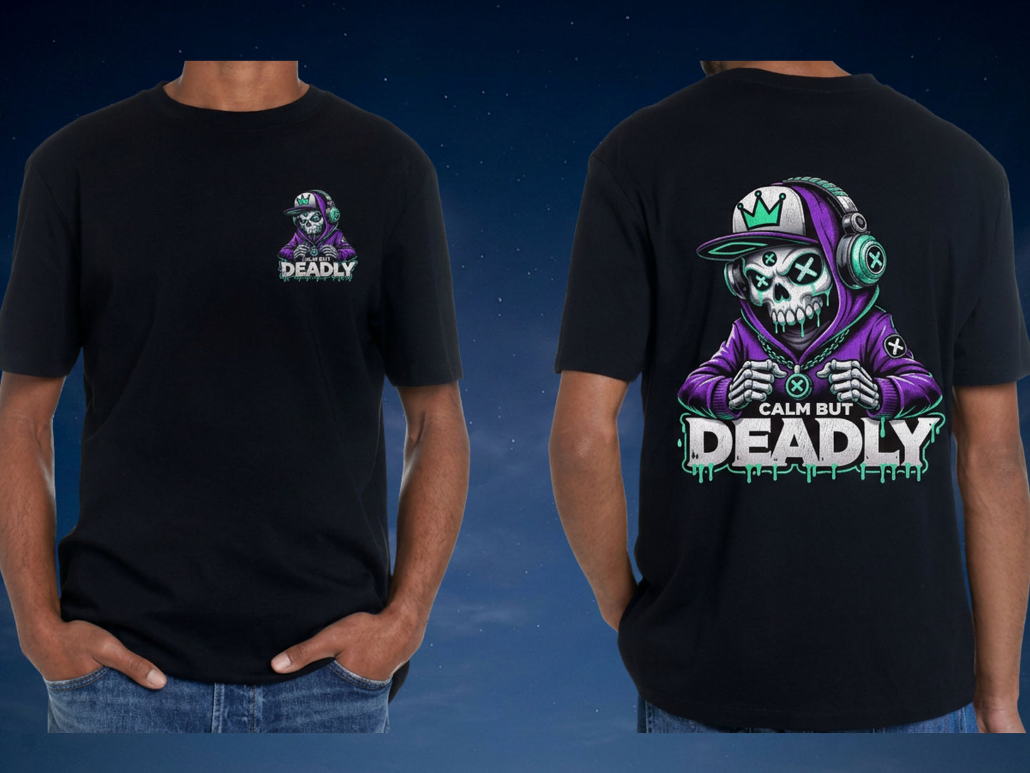 Calm But Deadly Skull Graphic T-Shirt - Unisex Streetwear Tee