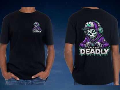 Calm But Deadly Skull Graphic T-Shirt - Unisex Streetwear Tee