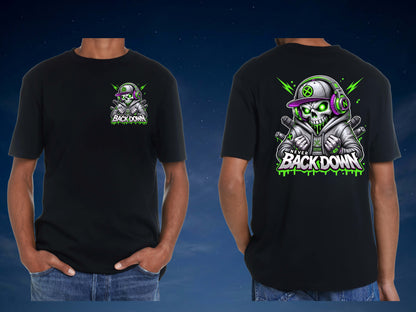 Never Back Down Skull Graphic T-Shirt | Unisex Streetwear Tee