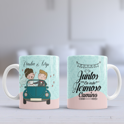 Personalized Wedding Keepsake Mug | Custom Names & Wedding Date