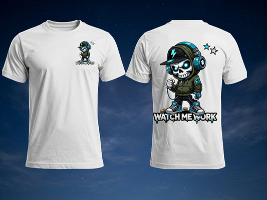 Gamer Watch Me Work Skull Graphic T-Shirt | Unisex Gaming Streetwear Tee