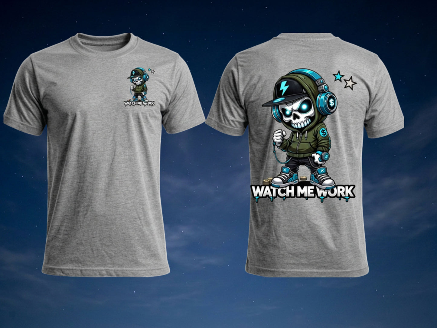 Gamer Watch Me Work Skull Graphic T-Shirt | Unisex Gaming Streetwear Tee