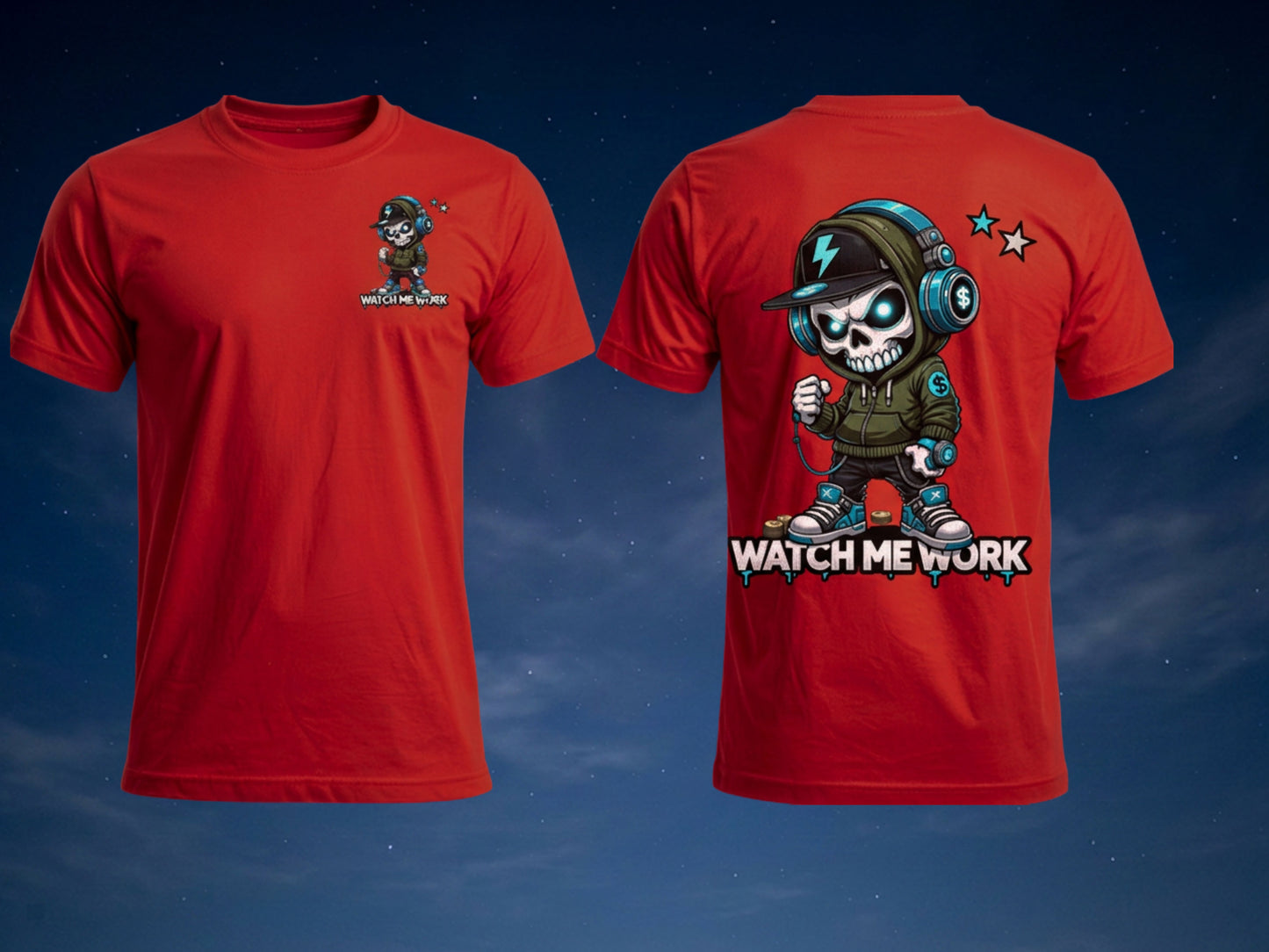 Gamer Watch Me Work Skull Graphic T-Shirt | Unisex Gaming Streetwear Tee